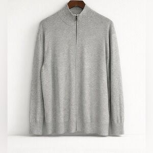 Brooks Brothers XXL Supima Cotton Full Zip Mock Neck Sweater Gray Men’s00